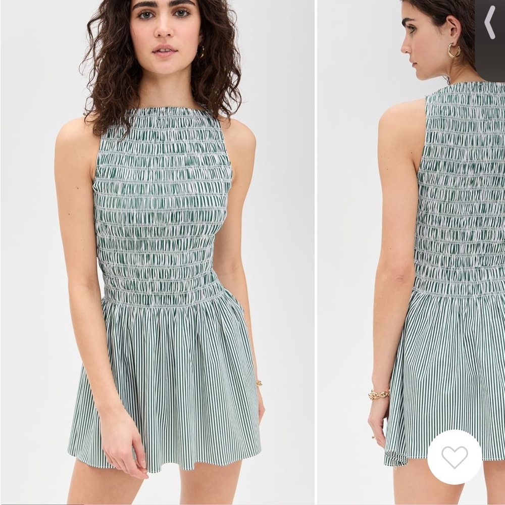 FAITHFUL Noa Mini Dress in green stripe